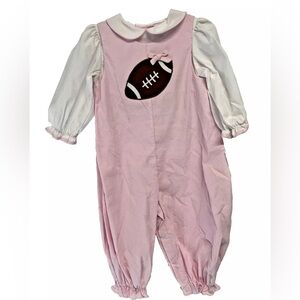 ZU Petit Ami Pink Football First Down Birthday Baby Girls Romper 18M
